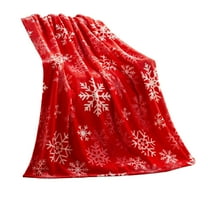 KOYPTL Red Christmas Flannel Throw Blanket,Warm Shawl Blankets for Sofa Bed Chair Lounging Office Holiday Winter Home Decoration,Soft Xmas Snowflakes Festive Cover Fleece Nap Rug Gift for Kids Adults