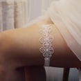 thumbnail image 4 of Liguero con encaje Floral para novia, liguero, grueso para pierna, adorno de para fiestas, graduación, boda, lanzamiento de liga, Blanco BLESIY liga nupcial de la boda, 4 of 8