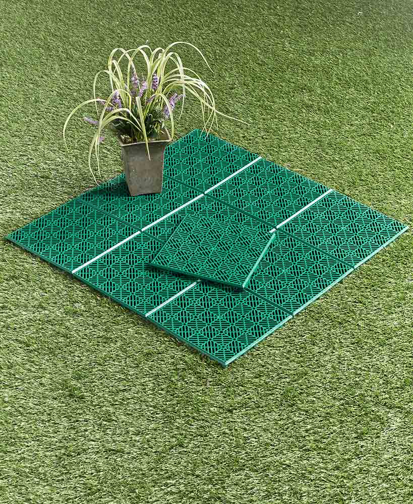 Sets of 10 Interlocking Patio or Walkway Tiles (Green)