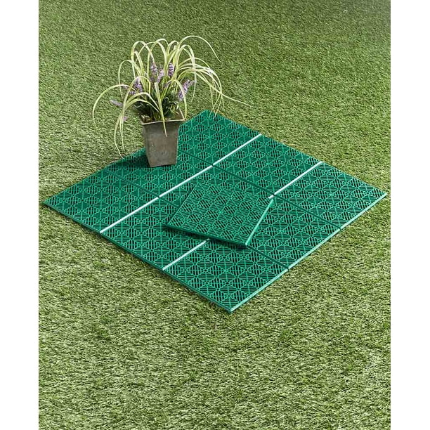 Sets of 10 Interlocking Patio or Walkway Tiles (Green)