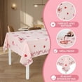 thumbnail image 3 of Tumao Valentine's Day Tablecloth 3 Pack Heart Red Plastic Party Decorations 54 X 108 Table Cover Anniversary Valentines Wedding Birthday, 3 of 8