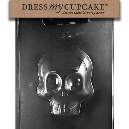 Dress My Cupcake DMCH166A Chocolate Candy Mold, Large 3D Skull Front, Halloween