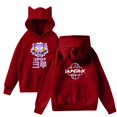 thumbnail image 1 of Pop cazadora para niña Demon Hunters Women's Fashion Cat-Ear Crop Top Hooded Sweatshirt （Red）, 1 of 4