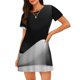 thumbnail image 1 of Fotbe Black White Fluid Sculpture Bata de Dormir para Mujer con Estampado, Camisón de Algodón de Manga Corta, Ropa de Dormir Casual, 1 of 6