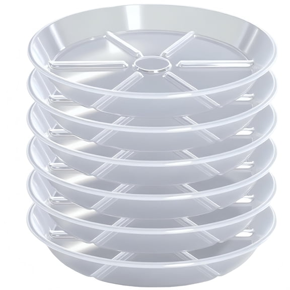 Plant Saucer 4 6 8 10 12 inch, Clear Planter Saucers Pot Trays, Durable Round Plastic Flower Plant Water Drip Tray for Pots, Plant Dish Plate to Catch Water for Indoor & Outdoor