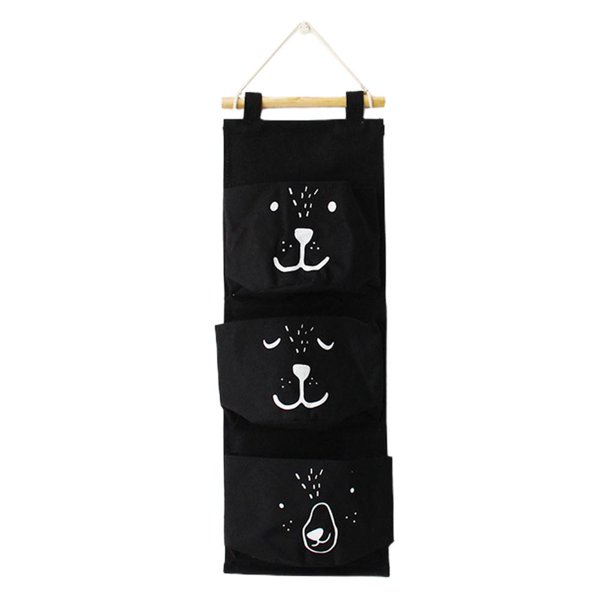 Almacenamiento Para Colgar En La Pared De 3 Bolsillos, Bolsa De Almacenamiento De Bolsillo De Algodón, Organizador De Puerta, Bolsa De Almacenamiento Para Cocina, Baño Y Oficina Guardurnaity HA043090-02