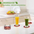 thumbnail image 6 of 6 Pcs Drink Coasters with Holder 3.94in Woven Coasters for Drinks Red Christmas Tree Coaster Set for Protection Table, 6 of 7