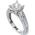thumbnail image 2 of Pompeii Certified 3 3/4ct Princess Cut Lab Grown Diamond Engagement Ring 14K White Gold, 2 of 5