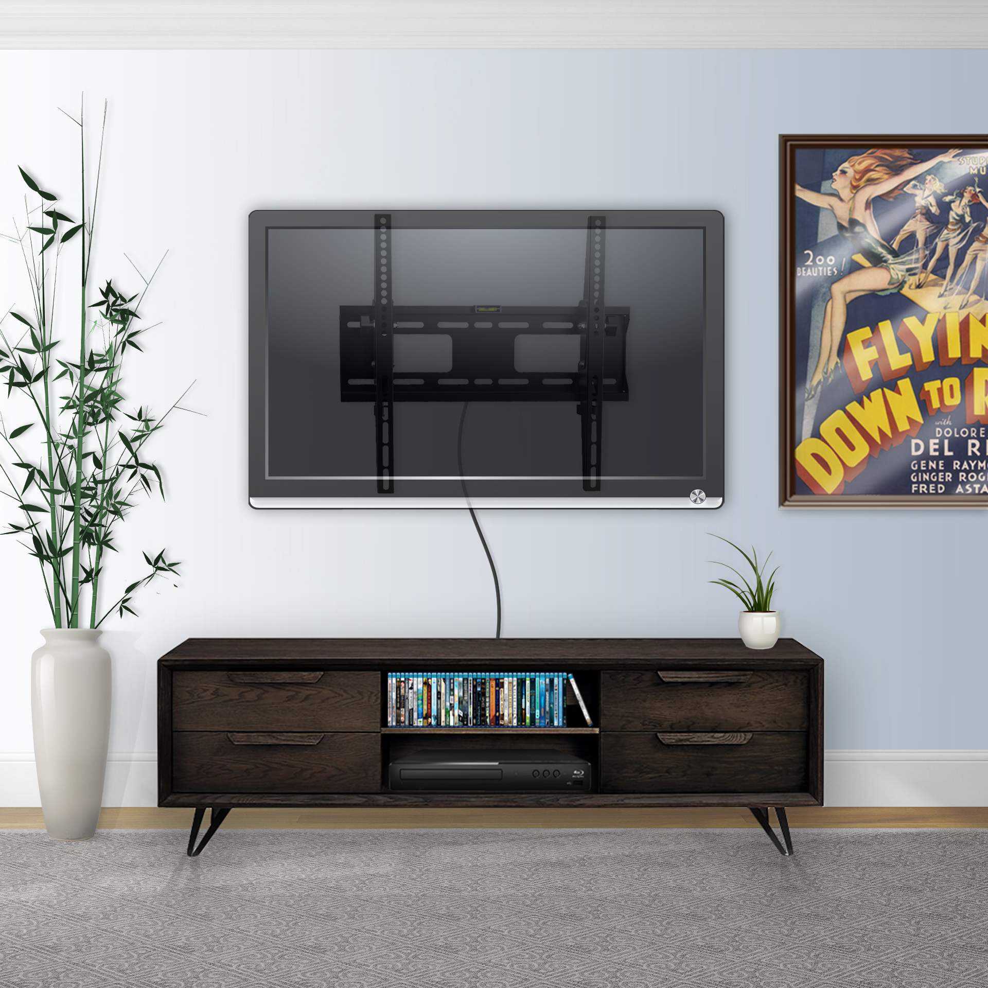Heavy-Duty Tilt TV Wall Mount: 32"-55" Screens