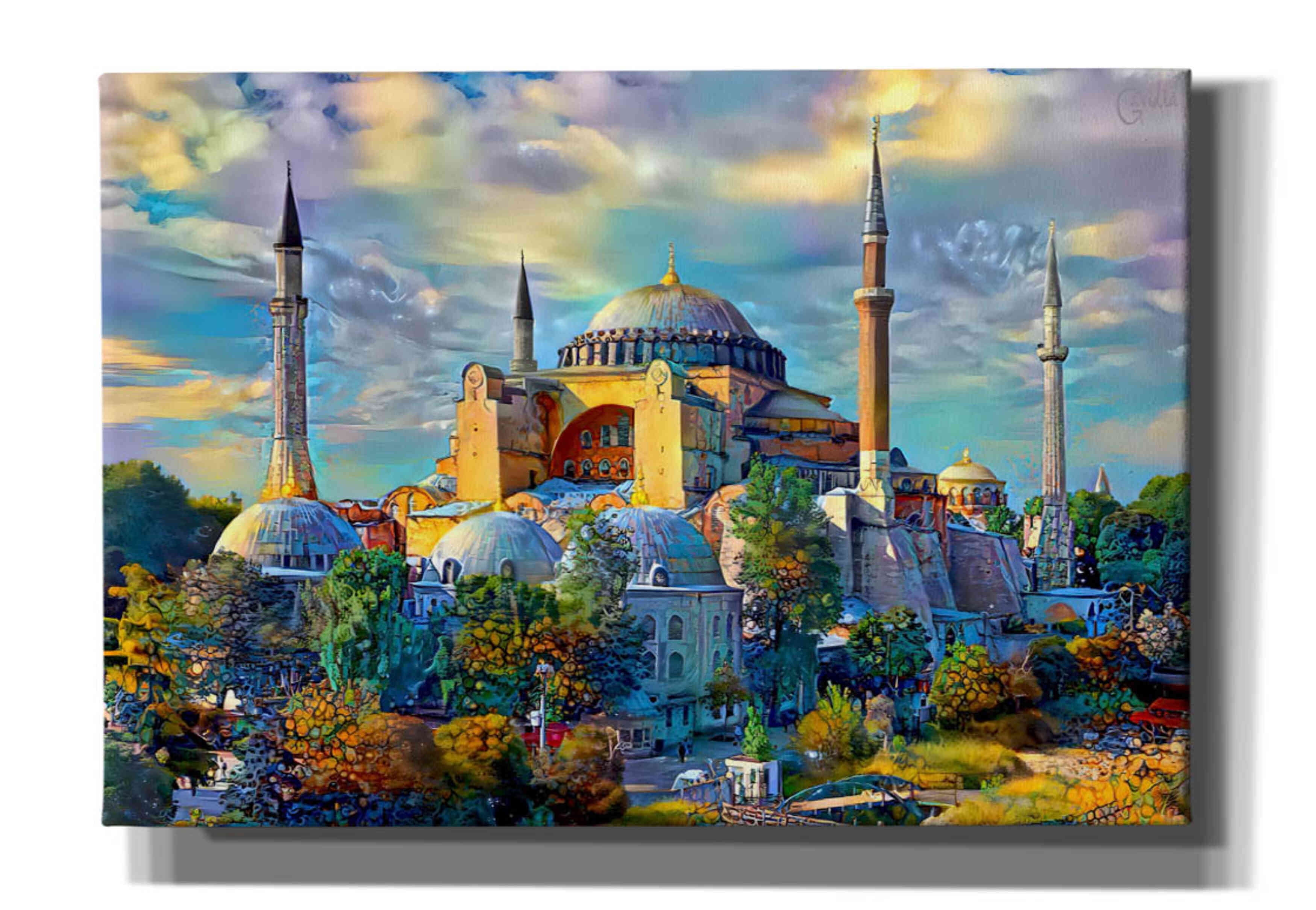 Bliv såret Hindre fiktiv Epic Graffiti 'Istanbul Turkey Hagia Sophia' by Pedro Gavidia, Canvas Wall  Art, 60"x40" - Walmart.com