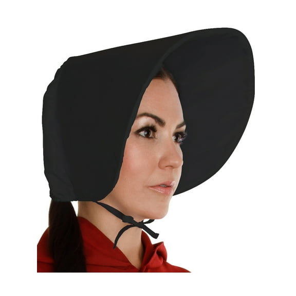 Adult's Handmaid Black Bonnet With Peak Costume Accessory