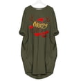 thumbnail image 2 of Vestido de manga larga para mujer Vestido informal con cuello redondo y estampado navideño Fridja nbo3175, 2 of 4
