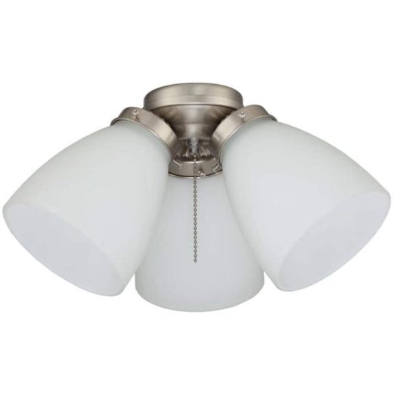 Hampton Bay LK1905 3-Light Brushed Nickel Ceiling Fan Shades with LED Light Kit