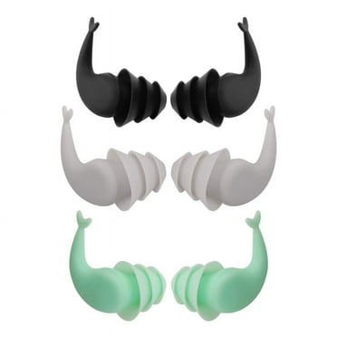 3 Pairs Great Waterproof Ultra Comfy Earplugs,Swimming Ear Plugs,Reusable Silicone Ear Plugs for