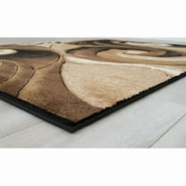 Handcraft Rugs-Swirls Abstract Design Modern Contemporary Hand Carved Area Rug-Chocolate/Beige/Black