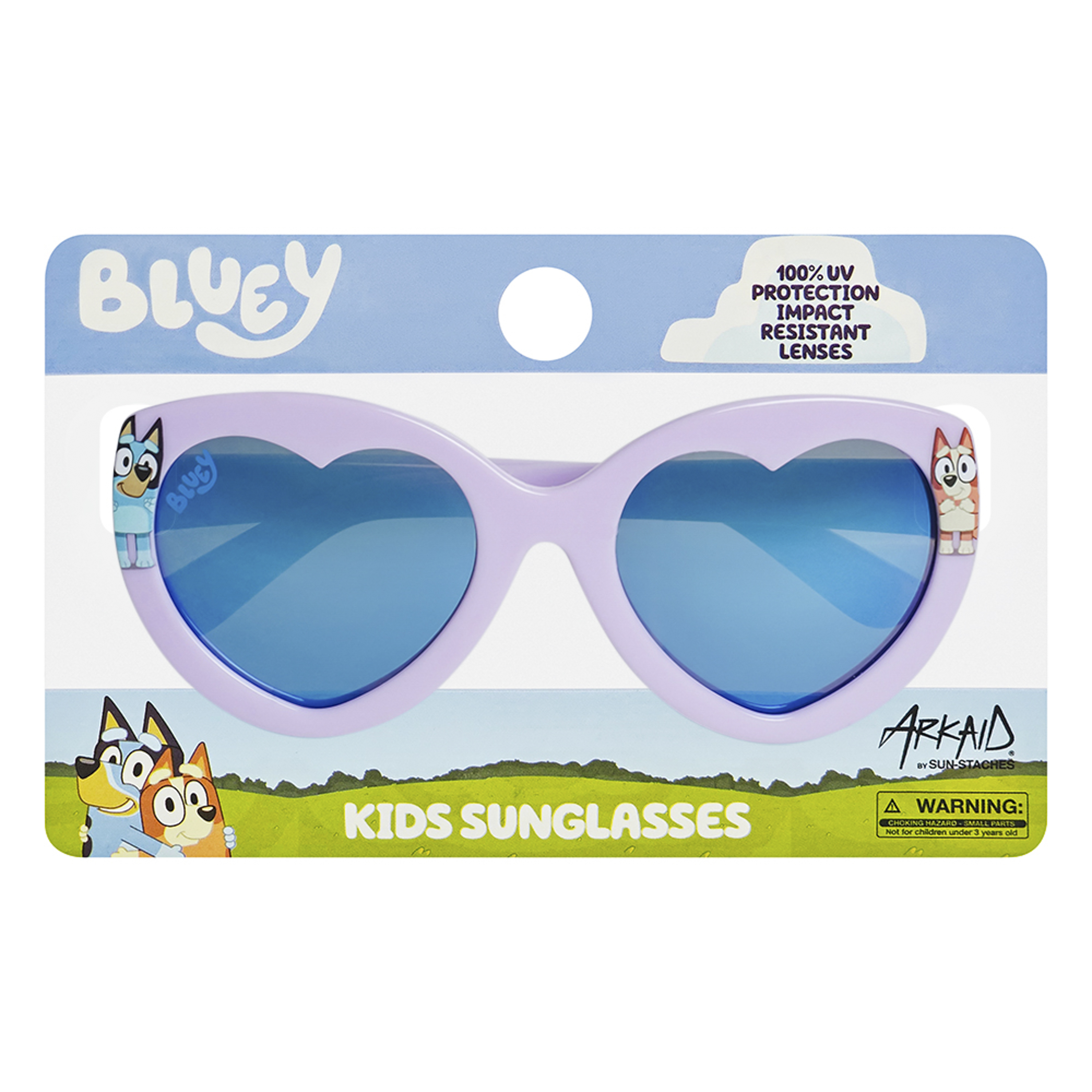 Bluey Purple and Pink Heart Frame Sunglasses