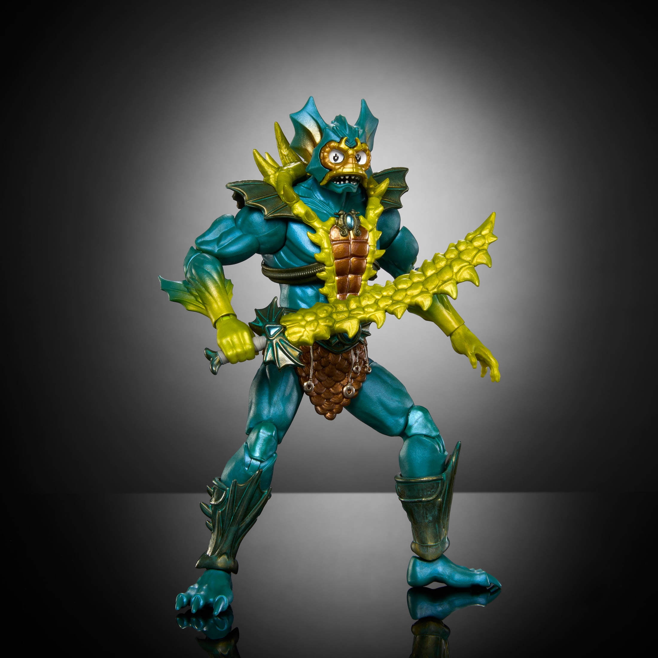 Masters of the Universe Masterverse New Eternia Mer-Man Action Figure Toy Villain, 30 Posable Joints