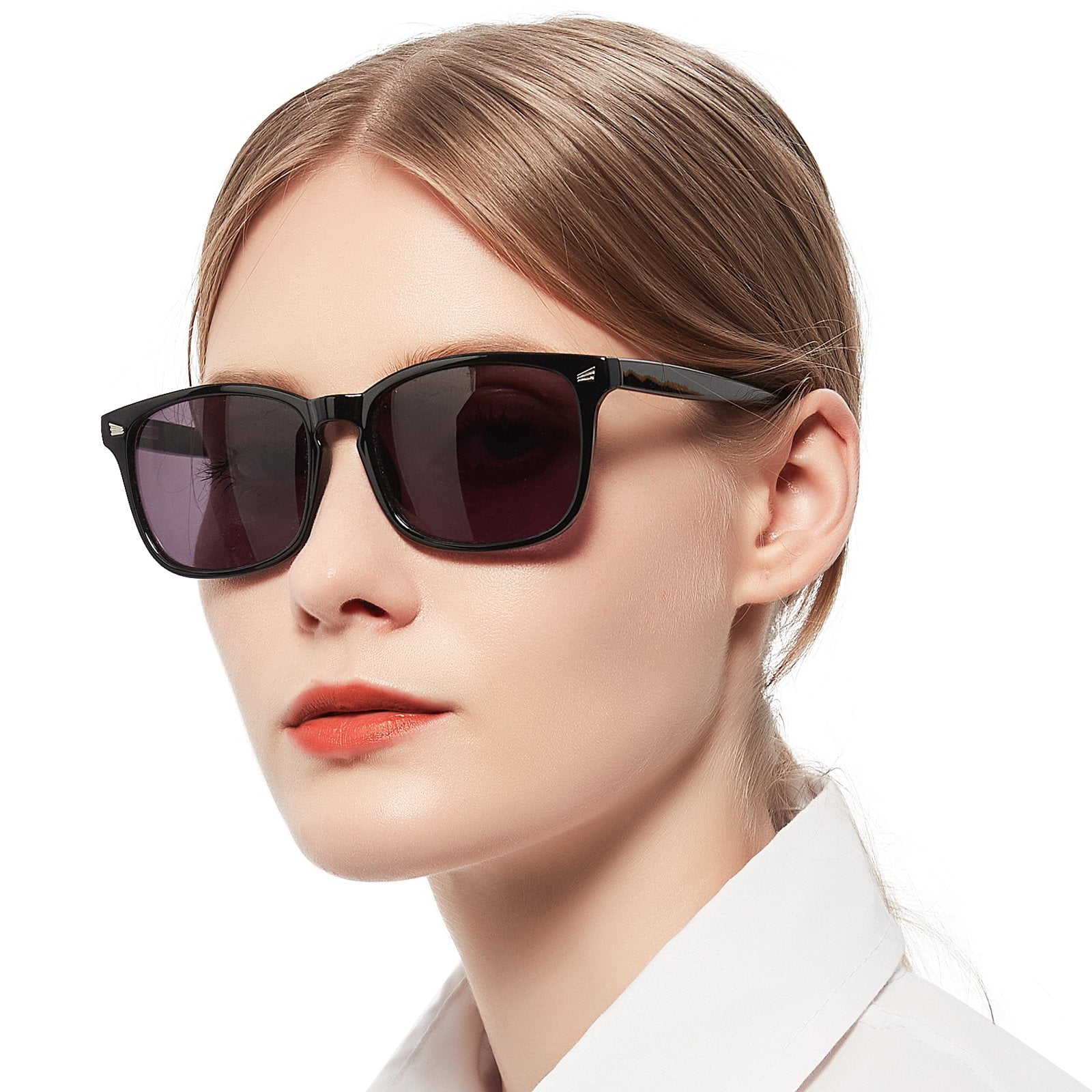 MARE AZZURO Reader Sunglasses for Women Sun Reading Glasses 100 125 150 175 200 225 250 275 300 350 400 (Black, 1.75)