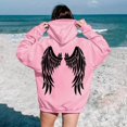 thumbnail image 2 of Women's Hoodies Sweatshirts Graphic Sweatshirt for Women with Long Sleeve Hoodie Tops Preppy Style Casual Pullover for Everyday Wear Pink L, 2 of 5