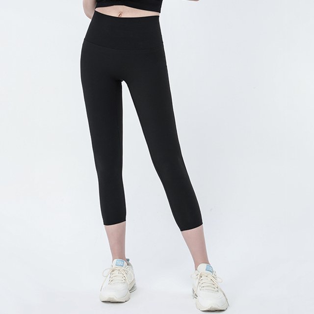 Pantalones de yoga sin vergüenza para niños, de cintura alta, ajustados, sin costuras, con bolsillo, para levantar la cadera, ropa exterior deportiva, pantalones cortos de fitness