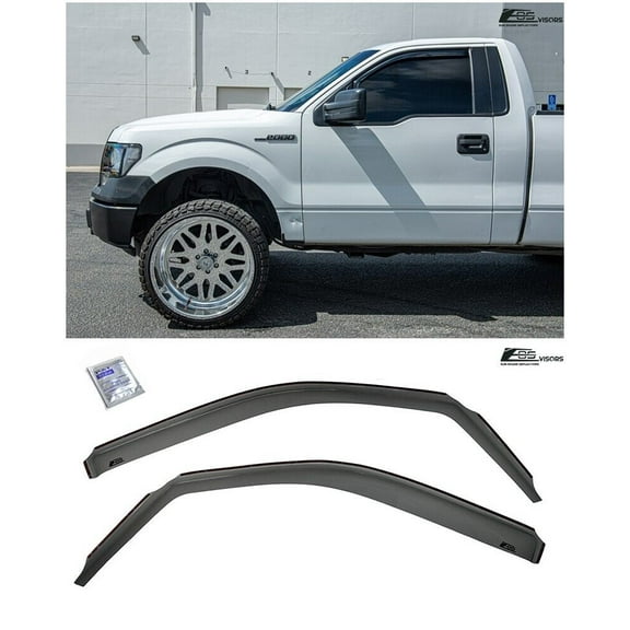 Extreme Online Store for 2004-2014 Ford F-150 Regular Cab | EOS Visors in-Channel Side Vents Window Deflector Rain Guards
