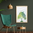 thumbnail image 2 of Tree Wall Art with Frame, Watercolor Gradient Spring Nature Print, Printed Fabric Poster for Bathroom Living Room, 23" x 35", Lime Green White, by Ambesonne, 2 of 2
