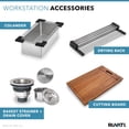 thumbnail image 6 of Ruvati USA RVH8036 33 x 22 in. Workstation Drop-in 40-60 Double Bowl Topmount Rounded Corners Kitchen Sink, 6 of 7