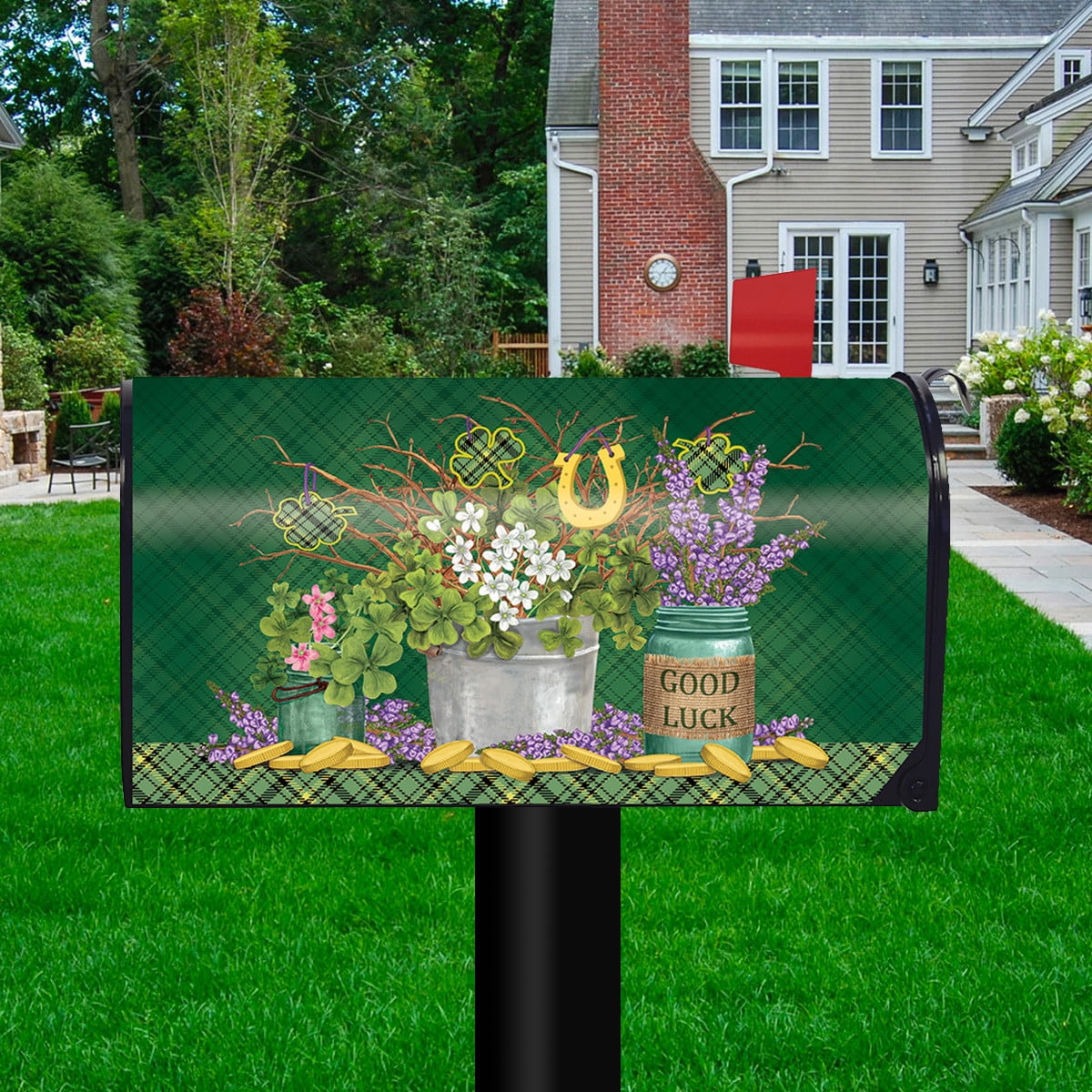 Lucky Shamrocks Mailbox Cover