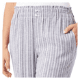 thumbnail image 2 of Briggs Ladies' Comfort Stretch Waistband Linen Blend Pants, Blue Stripe, Large, 2 of 2