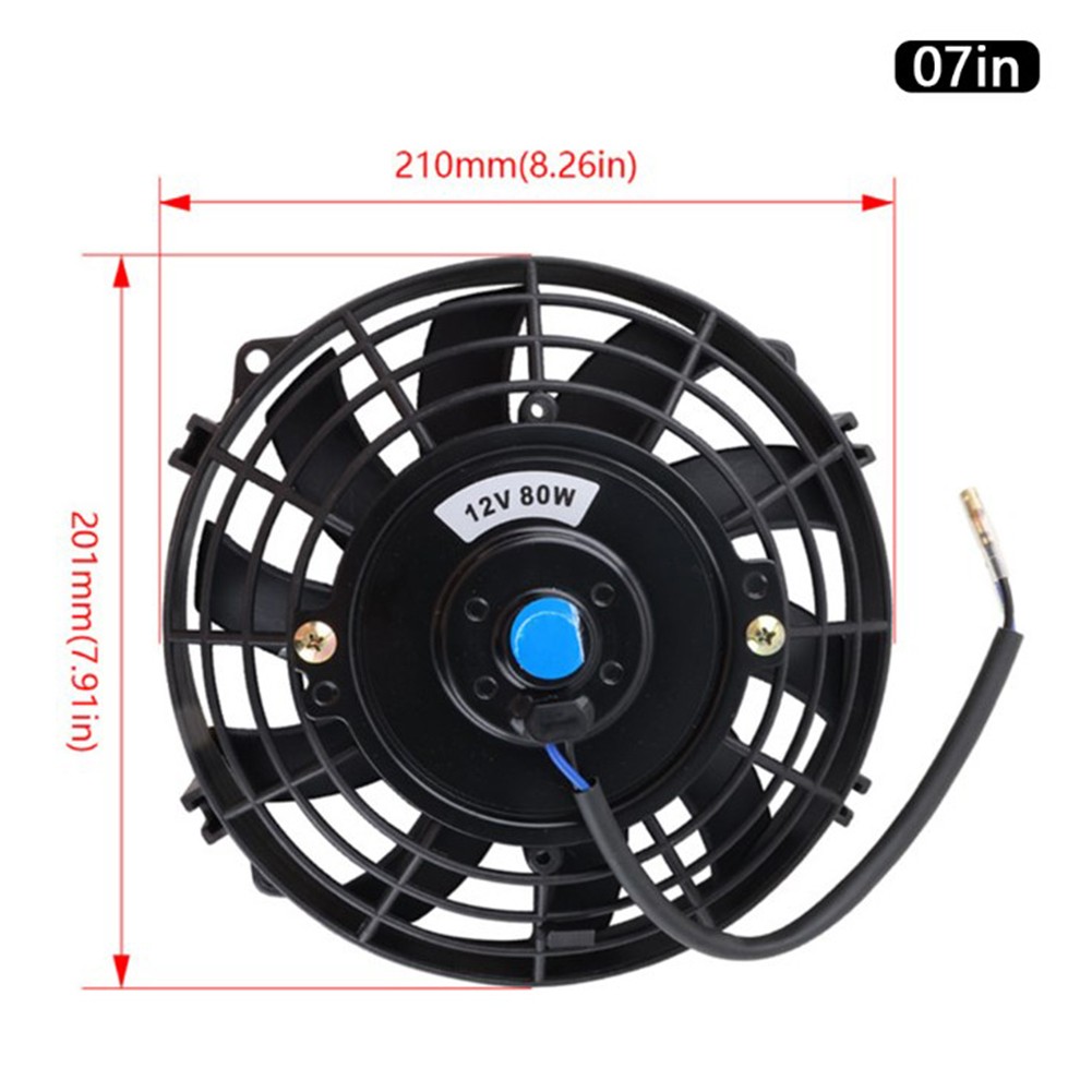 12V 80W Push/Pull Electric Radiator Intercooler Slim Fan Engine Cooling ...