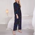 thumbnail image 3 of Fotbe Colored Hearts Pattern Long Sleeve Pajama Set for Women,Sleepwear Set,2-piece Loungewear Set,Soft PJs Comfy Nightwear with Pockets -Large, 3 of 7