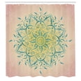 thumbnail image 2 of Ambesonne Lotus Shower Curtain, Sun Pattern Ombre Mandala Art, 69"Wx84"L, Pale Peach, 2 of 4