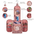 thumbnail image 3 of WANDF Hanging Toiletry Bag for Women, Multi-Compartment Cosmetic Bag with Hook, Portable Dopp Kit Organizer, Makeup Bag for Travel,Business Trip,Bathroom(Orange Leopard), 3 of 9