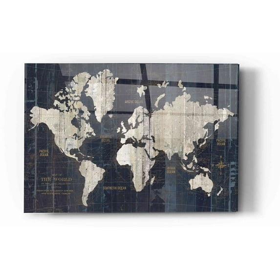 Epic Art 'Old World Map' by Wild Apple Portfolio, Acrylic Glass Wall Art, 12"x16"
