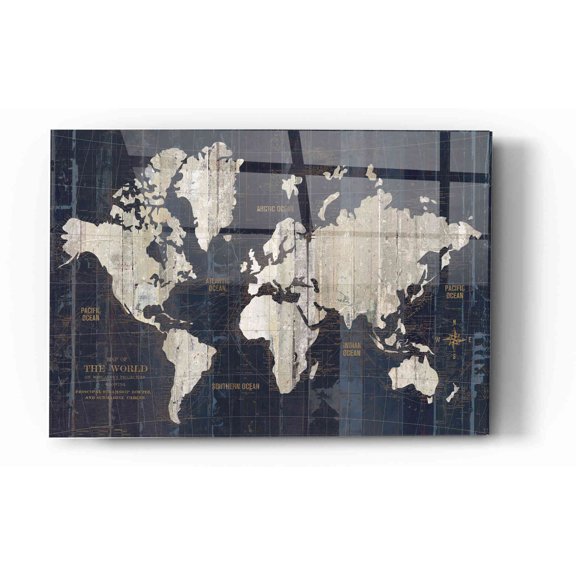 Epic Art 'Old World Map' by Wild Apple Portfolio, Acrylic Glass Wall Art, 12"x16"