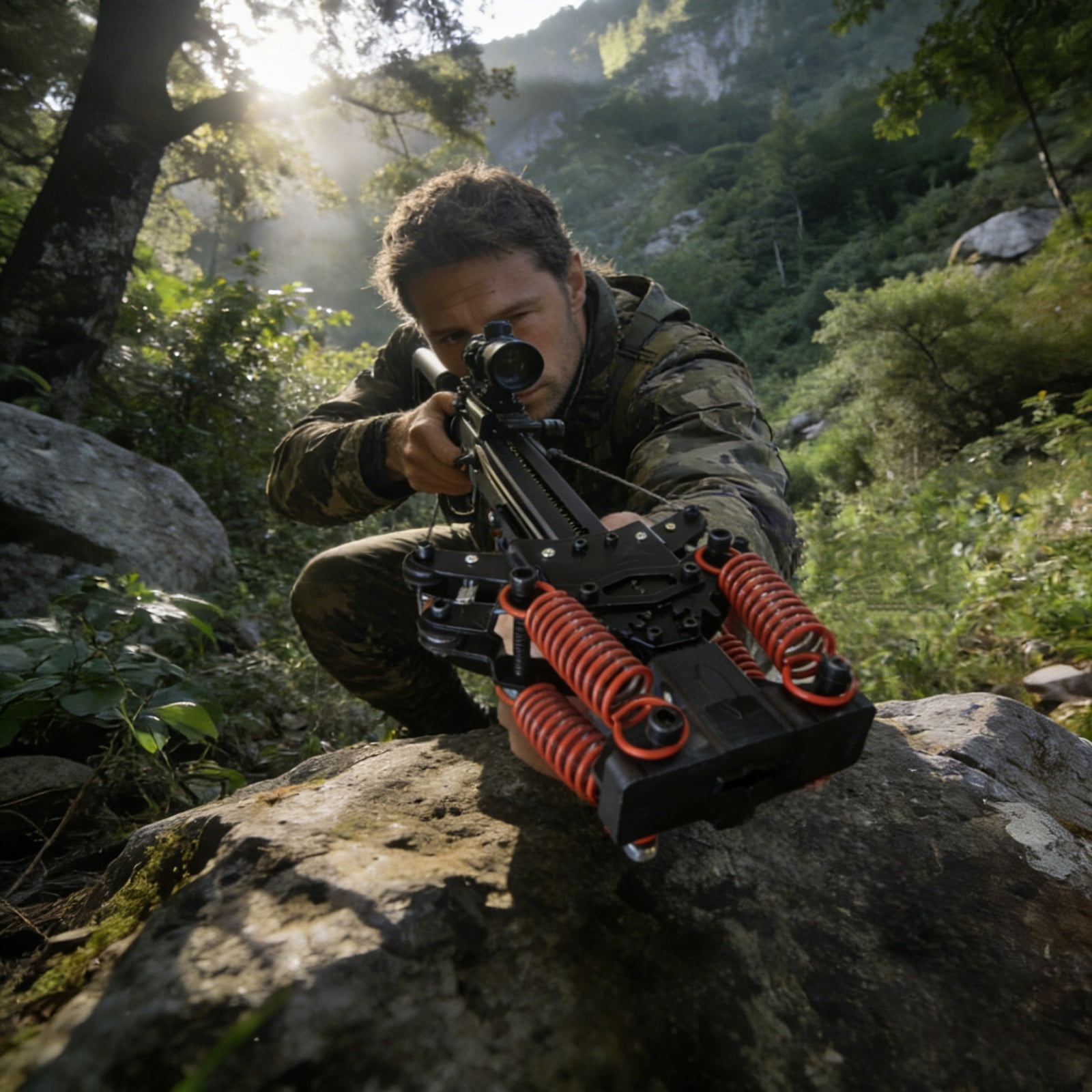 Adjustable Tactical Crossbow for Adults | Complete Kit with Arrows, Steel Balls, Target & Paracord Bracelet