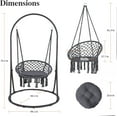 thumbnail image 6 of SUNCREAT  Polycotton Hammock Swing Chair with Stand, Hanging Chair Outdoor with Stand, 330 lbs Capacity, Patent Pending, Gray, 6 of 7