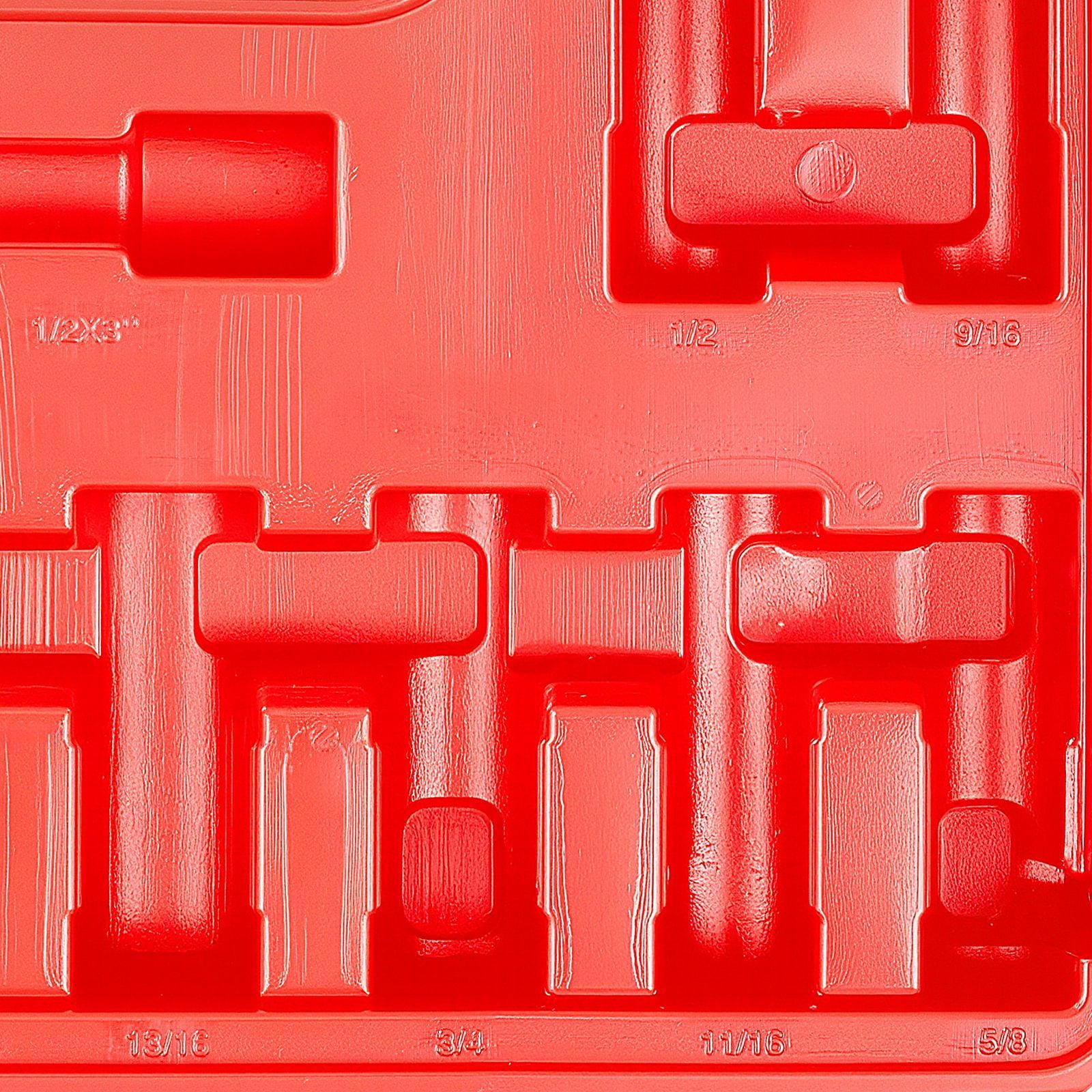1/2 in Drive Impact Socket Set, 29 Piece, 6 Point Deep Impact Sockets, SAE (3/8 to 1 inch) and Metric (10 to 24 mm) Sizes with Extension Bars (3, 5, 10 in), Cr-V Steel, Heavy Duty Carrying Case