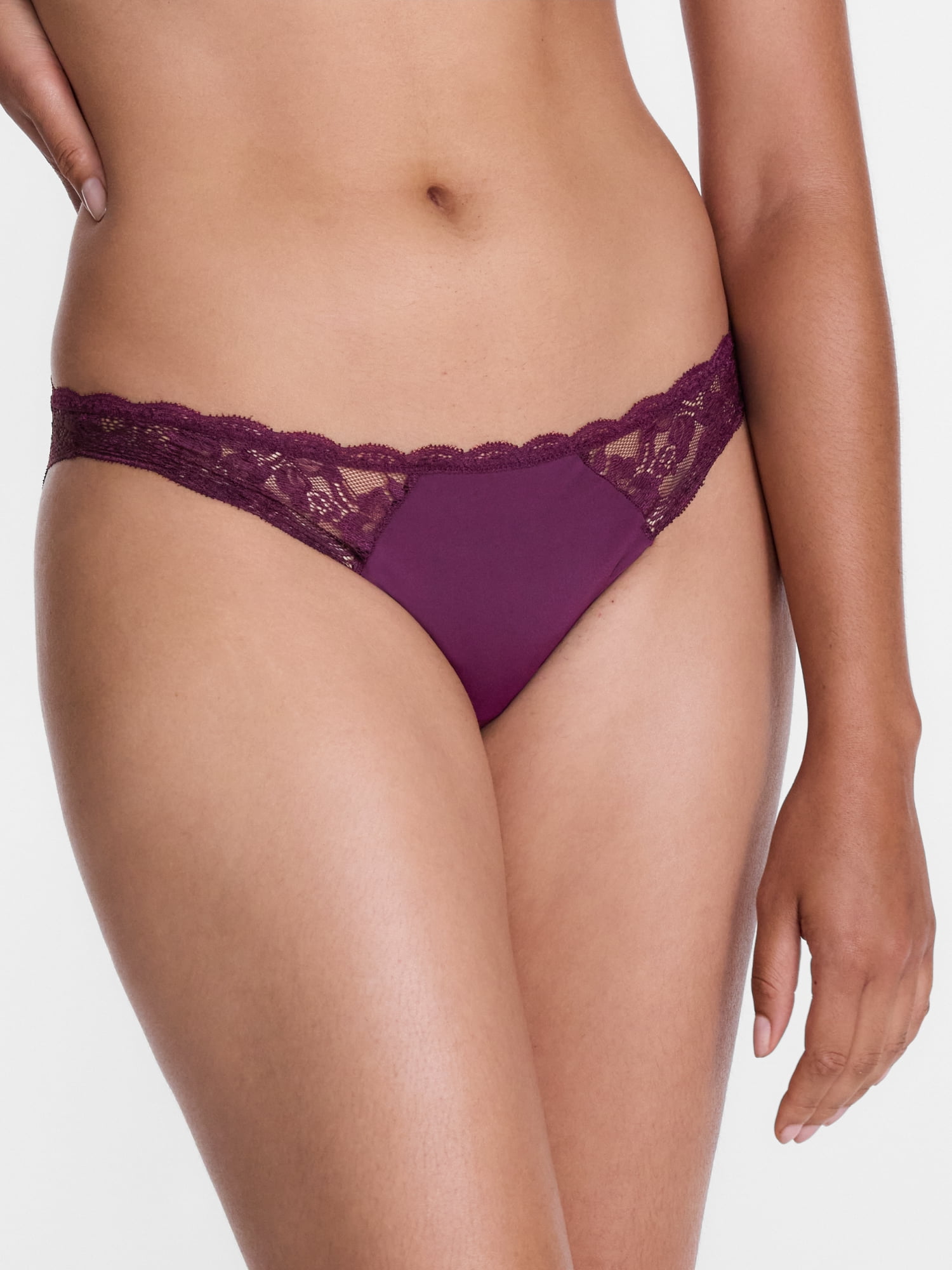 Joyspun Women's Microfiber and Lace Cheeky Panties, 3-pack, Sizes to 3XL
