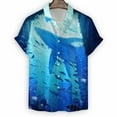 thumbnail image 2 of Camisas Negras Para Hombre Camisa floral para hombres Tropical Casual Manga corta Botón abajo Impreso Camisas de playa (Blue, 3XL), 2 of 3