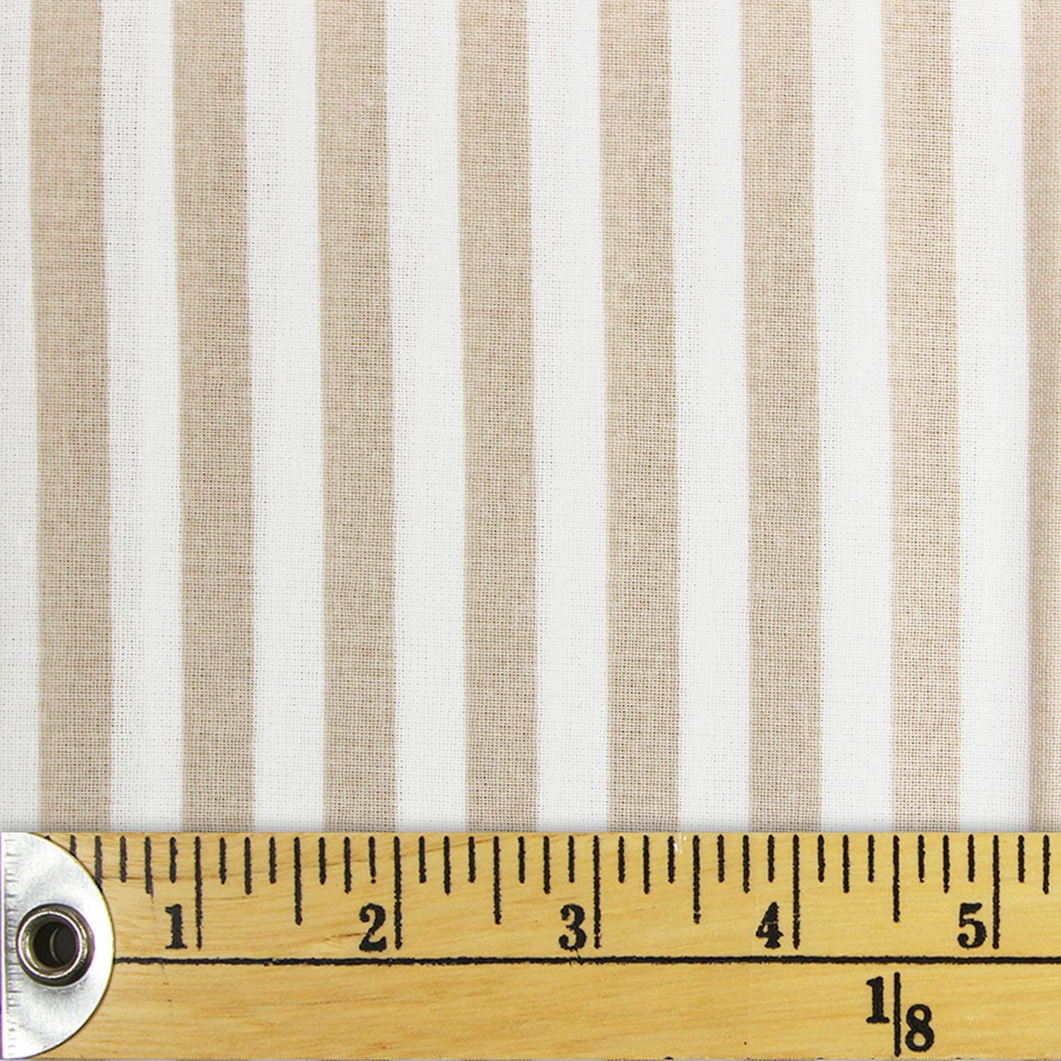 Fat quarter de Fabric Creations rayures beiges et blanches, 18 po x 21 po (45 x 53 cm), 100% coton