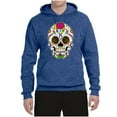 thumbnail image 2 of Wild Bobby Day Of The Dead Sugar Skull Pop Culture Unisex Graphic Hoodie Sweatshirt, Vintage Heather Blue, X-Large, 2 of 5