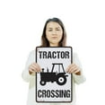 thumbnail image 3 of Vintage Style Tractor Crossing Farm 12 Inch x 18 Inch Novelty Aluminum Metal Sign Slow Roll Green Steel Weatherproof Perfect for Barn Roads Fields Driveways Fun Gift for Farmers, 3 of 6
