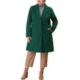 thumbnail image 3 of Agnes Orinda Women's Plus Size Coat Notched Lapel Single Breasted Long Winter Outerwear Coats with Pockets 4X Green, 3 of 8