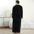 thumbnail image 5 of Mens Robe: AMITOFO Cozy Warm Soft Plush Fleece Robes for Men Long Length - Thick Winter Spa Bathrobe for Men Gifts with Pocket Black, XXL, 5 of 9