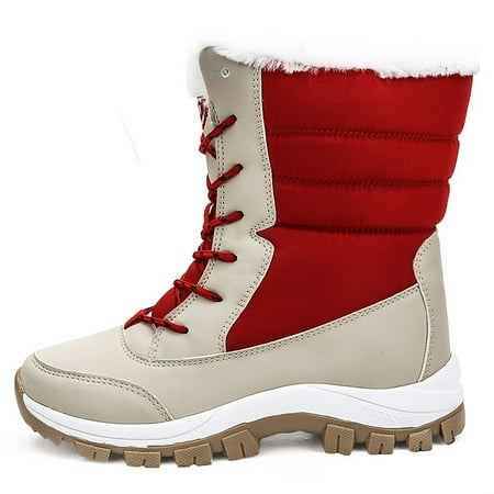 

Women s Ultra Thermal Fleece Snow Boots Outdoor Winter Mid Calf Lace Up Hiking Boots Women s Footwear