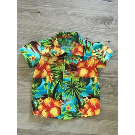 Hawaiian Shirt Beach Party Boys Girls Kids Children palm tree Party Fancy (Best 70s Fancy Dress)