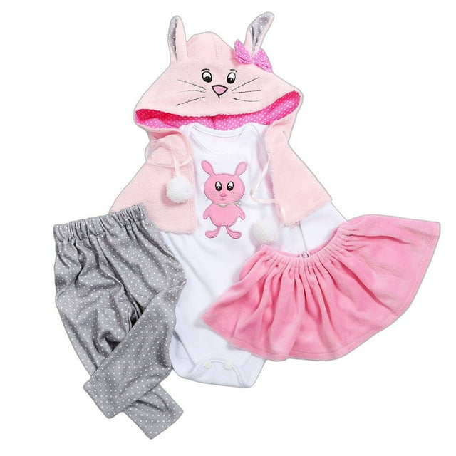SNNROO 2 Pcs Vêtements de Poupée Reborn Design de Simulation Vêtements de Poupée Bébé 20 Pouces Plusieurs Options Disponibles Accessoires de Poupée Bébé Réalistes Rose