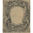 thumbnail image 3 of Gilles-Marie Oppenord 15x17 Black Modern Framed Museum Art Print Titled - Study for a Cartouche, 3 of 5