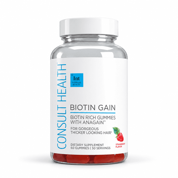 Consult Beaute Biotin GAIN Gummies - Reduce Hair Loss, Clinically Tested - 60 Count